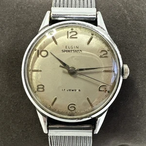 Vintage Elgin sportsman 17 jewel mechanical 33 mm wristwatch men’s 1960s - Picture 1 of 16