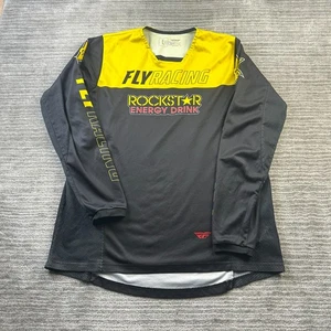 Rockstar Energy Fly Jersey Mens Large Black Racing Motocross Dirtbike Motorcycle - Picture 1 of 11