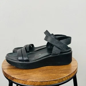 Ecco schwarze Leder-Riemchensandalen Damengröße 9 - Bild 1 von 10