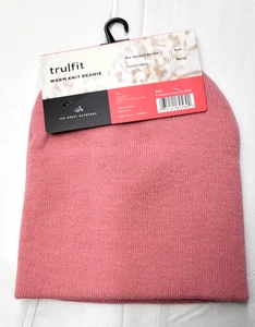 True Fit Knit Beanie Women's One Size Fits All Salmon Pink Color Soft Warm - Picture 1 of 2