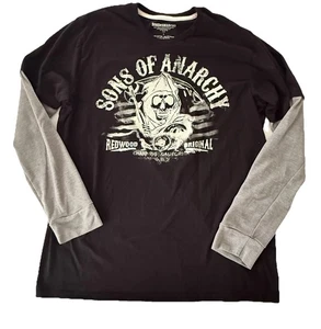 Sons Of Anarchy Men’s Double Sleeve Shirt Black Large - Picture 1 of 4