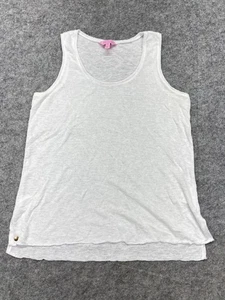 Lilly Pulitzer Tank Top Womens Medium White Sheer Lightweight Layered Made USA - Picture 1 of 7