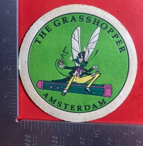 THE GRASSHOPPER AMSTERDAM MONTAÑA RUSA DE CERVEZA REDONDA DE 4,2 PULGADAS - Imagen 1 de 2