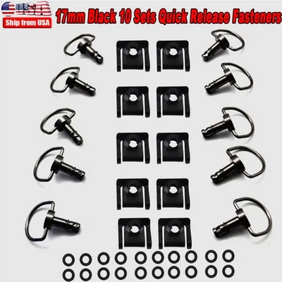Sujetadores de carrera universales liberación rápida 1/4 vuelta carenado 17 mm anillo en D perno 10 juegos Foto 1 de 4