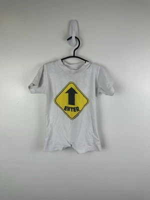 Vintage 90s Funny Enter Exit White Snap Romper Size 12 Months Rabbit Skins - Image 1 of 4