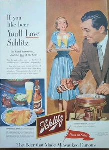 1953 Schlitz Beer Print Ad, The Beer That Made Milwaukee Famous - Bild 1 von 1