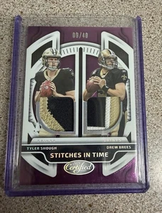 2025 Panini Certified Tyler Shough / Drew Brees Stitches In Time 09/40 - Bild 1 von 2