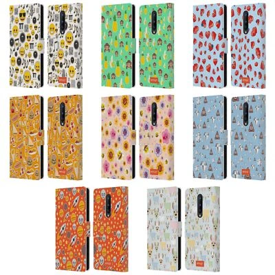 OFFICIAL emoji® PATTERNS 5 LEATHER BOOK WALLET CASE COVER FOR ONEPLUS PHONES - Image 1 of 4