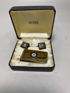 Fermacravatta e polsini vintage Rotary International di Hickok - Foto 1 di 12