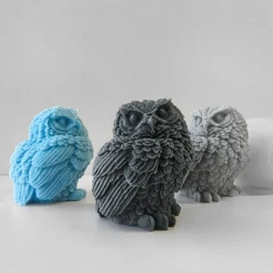 Bird Candle Molds Silicone 3D Owl Candle Making Supplies Craft Art DIY Wax Soap - Picture 1 of 6