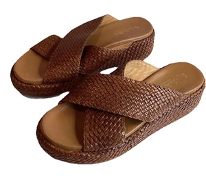 Sandalias de cuero marrón tejido cruzado Seychelles Los Angeles para mujer talla 9 - Imagen 1 de 6