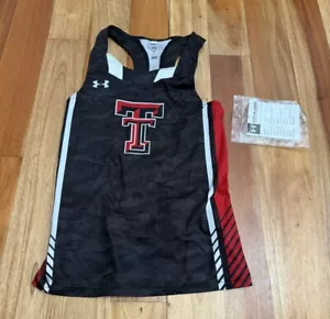 NUOVA canotta Texas Tech Track Singlet donna piccola rossa Under Armour Racerback - Foto 1 di 8