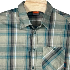 Merrell Men XL Cotton Green Plaid Button Up Long Sleeve Shirt - Picture 1 of 4