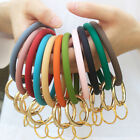 Unisex Silicone Wristband Bracelet Loop Ring Wristband Keyring Keychain Trendy ^