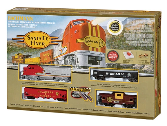 Bachmann 00647 HO Scale Santa Fe Flyer Train Set E-Z Track NOS - Image 1 of 1
