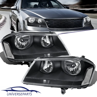 2X LH + RH Housing Clear Corner Headlights For 2008-2014 Dodge Avenger Black New - Изображение 1 из 4