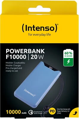 Intenso Powerbank F10000 PD Quick Charge 3.0 10000 mAh 1x USB Typ A + C OUT blau - Bild 1 von 4