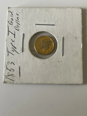 1853 Type 1 Liberty Head $1 Gold Coin Cover