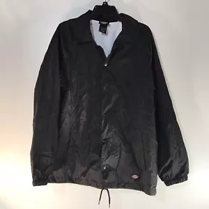 Dickies Black Nylon Snap Front Jacket Mens Size M - Picture 1 of 6