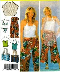 SELTEN MISS TOP HOSE BADEANZUG TASCHE BIKINI TRAGETASCHE SCHNITTMUSTER 6-12 Simplicity 4598 - Bild 1 von 5