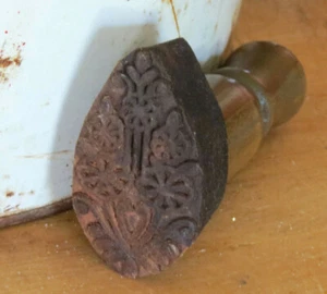 Stilisierte Land Blumen Boquet Primitive Bauernhaus Holz Butter Form Stempel Presse - Bild 1 von 5