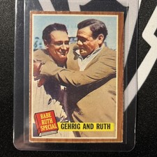 1962 Topps #140 Babe Ruth Special Gehrig and Ruth NY Yankees Baseball Card