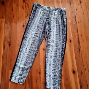 Women's size 14 'INDIKAH' Gorgeous snakeprint pants with black side trim - EUC - Picture 1 of 6