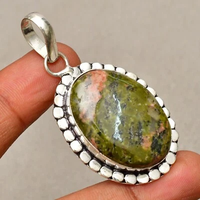 Ciondolo gioiello in argento sterling 925 fatto a mano con pietra preziosa Un... - Immagine 1 di 4