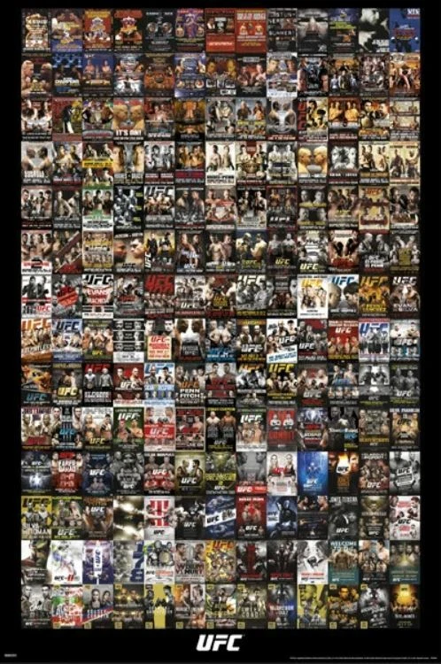 Póster oficial del bicentenario de UFC miniaturas para póster PPV #1-200 en uno 24x36 Foto 1 de 1