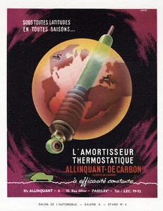 "AMORTISSEUR ALLINQUANT-DE CARBON" Annonce originale entoilée fin 40 ARDOR - Imagen 1 de 1
