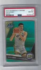 Zach Edey 2023 Bowman U Chrome Aqua Card # 71, PSA NM-MT 8, # 22 of # 299 - Picture 1 of 2