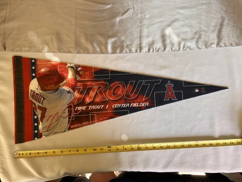 Mike Trout Rookie Year PENNANT 12"X30" MLB LICENSED LA ANGELS 2012 #201 Cover