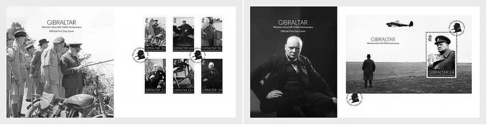 Gibraltar 2024 Sir Winston CHURCHILL 150º Aniversário 1874 1965 Político 6v + ms1v FDC - Imagem 1 de 1