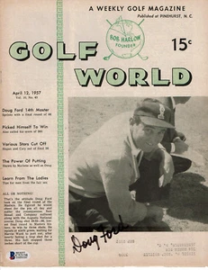 DOUG FORD SIGNED HANDSIGNIERT MASTERS WINNER 1957 GOLF WORLD MAGAZIN BECKETT BAS - Bild 1 von 1