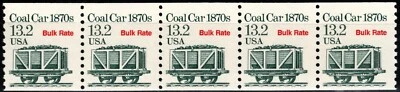 USA 1988 13.2¢ COAL CAR 1870s BULK RATE TRANSPORTATION SERIES 5 STAMPS MNH - Image 1 of 3