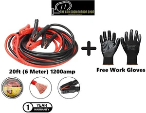 CAVI DI SALTO 20FT HEAVY DUTY 1200AMP AUTO FURGONE BATTERIA STARTER BOOSTER CAVO JUMPER - Foto 1 di 17