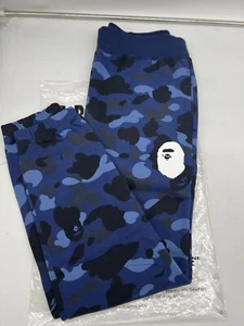 A BATHING APE Men's Blue Navy Sweat Pants 2022 AW ABC COLOR CAMO Sweatpants Sz M - Picture 1 of 7