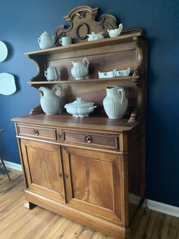 Footed Chest Is 39 in.  tall.  The Back Piece is 41 In Tall., Original Pulls Cover