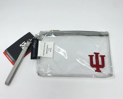 Indiana Hoosiers Clear LogoBrands Wristlet, Stadium Approved, Ticket Holder Bag Cover