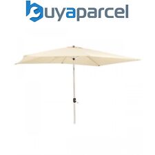 Signature Weave 2 x 3m Rectangular Table Parasol Sun Shade Umbrella Beige Canopy