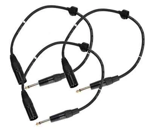 3x Cavo Audio per Strumentazione Spina XLR Maschio 3-Pin - Jack 6,35mm Mono 0,5m - Foto 1 di 4