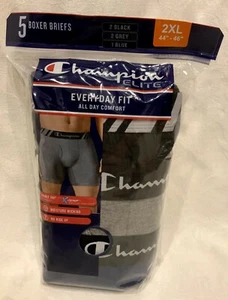 CHAMPION ELITE *5-PACK* Mens Size XXL 2XL 44-46 X-Temp Double Dry Boxer Briefs - Picture 1 of 3