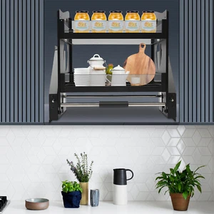 Organizador de almacenamiento de gabinete de pared de cocina superior con estante desplegable (gabinete de 24 pulgadas) - Imagen 1 de 18