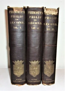 HISTORY OF THE REIGN OF PHILIP THE 2ND, 3 volumes, 1855, Prescott, Spain - Imagen 1 de 3