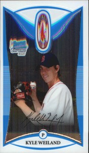 2008 Bowman Chrome Draft Prospects Red Sox Baseball Card #BDPP57 Kyle Weiland DP