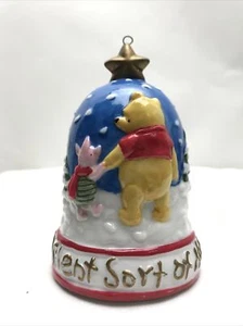 Disney Winnie The Pooh Piglet Bell Ornament A Silent Sort of Night D1 - Picture 1 of 7