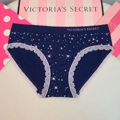 VTG Victoria's Secret Seamless Stretch Nylon Lace Hiphugger Panty Size Sm - Image 1 of 4