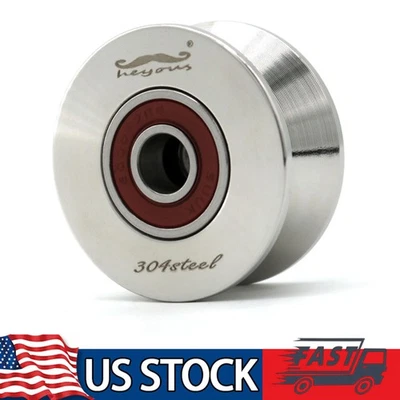 HEYOUS Heavy Duty V Groove Pulley Wheel with Roller Bearing for Rope & Wire Gym Pulley