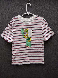 The Simpsons Lisa Statue Of Liberty Short Sleeve Striped Shirt Size M - Picture 1 of 11