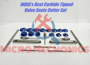 24x Carbide Tipped Valve Seat Cutter Set For Motorcycles With Reamers & Guides - Picture 1 of 4